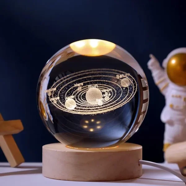 3D Color Changing LED Crystal Ball – Solar System