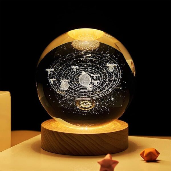 3D Color Changing LED Crystal Ball – Solar System - Image 4